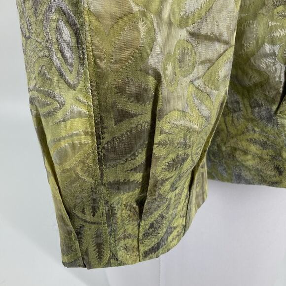 People Like Frank Womens Green Silver 3/4 Sleeve Swing Jacket Size 8 New - Picture 7 of 14